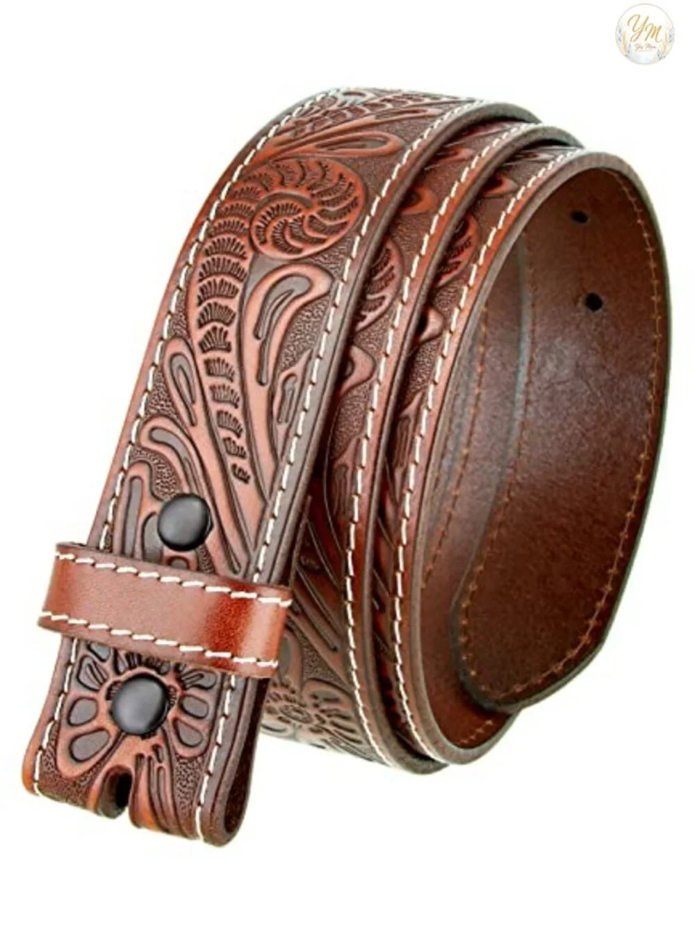 Genuine Full Grain Tooled Leather Belt Strap 1.5